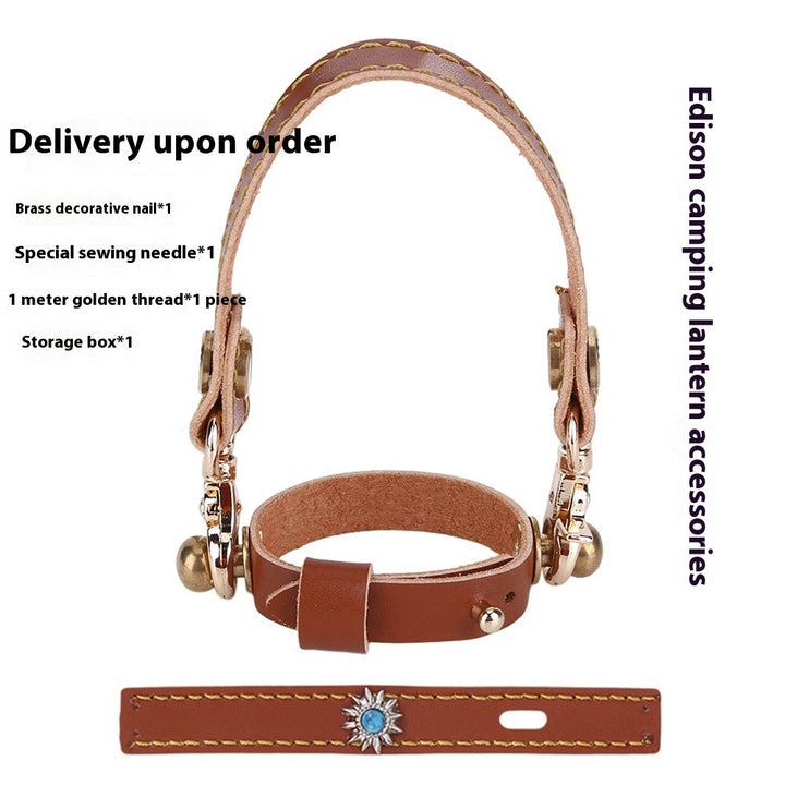 Illuminate Your Adventures with Our Camping Lantern Leather Hang Rope 3-Piece Suit