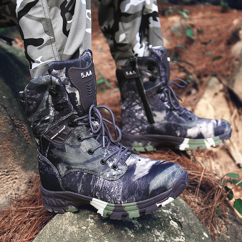 Conquer the Outdoors with Our High-Top Camouflage Waterproof Combat Boots