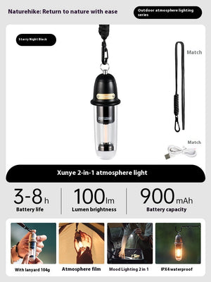 Illuminate Your Adventures with the Retro Style Hanging Lanyard Camping Light