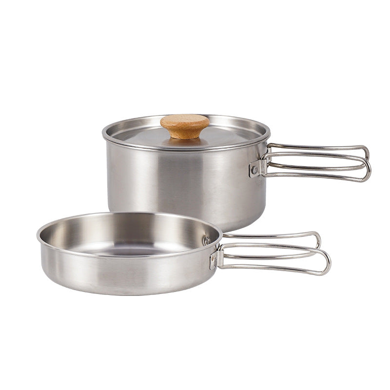 Elevate Your Cooking with the Stainless Steel Folding Handle Pot Set