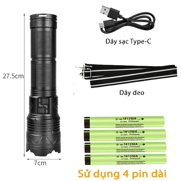 Illuminate Your Adventures with the Multifunctional Zoom Strong Light Flashlight