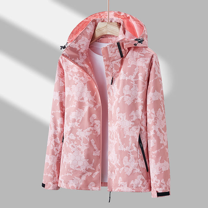Elevate Your Outdoor Adventures with the Printed Hooded Hiker Windbreaker