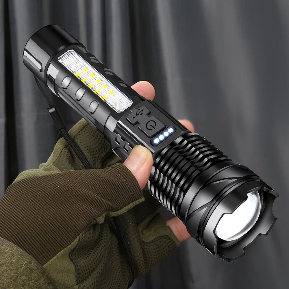 Illuminate Your Adventures: The White Laser Waterproof Strong Light Flashlight