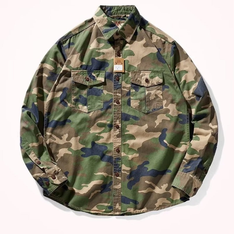 Washed Camouflage Collar Casual Jacket: The Ultimate Fashion Statement