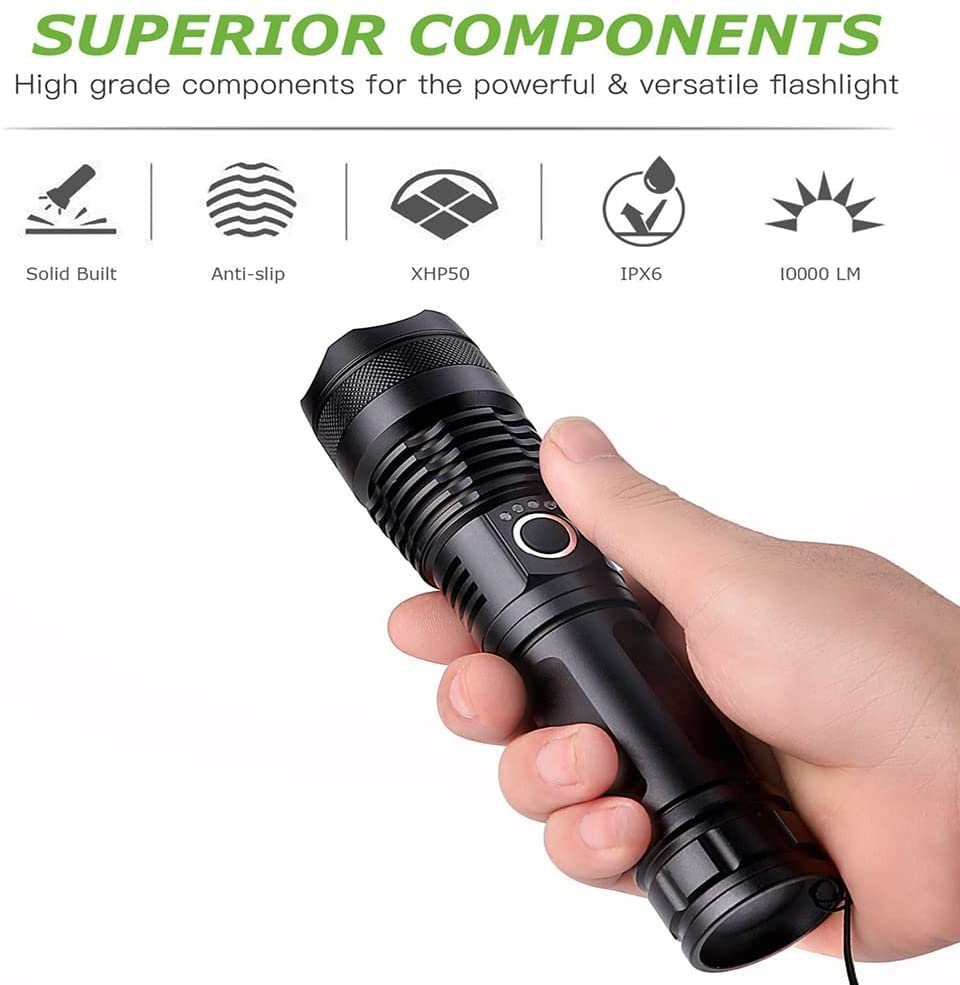 USB Rechargeable Outdoor LED Searchlight Flashlight