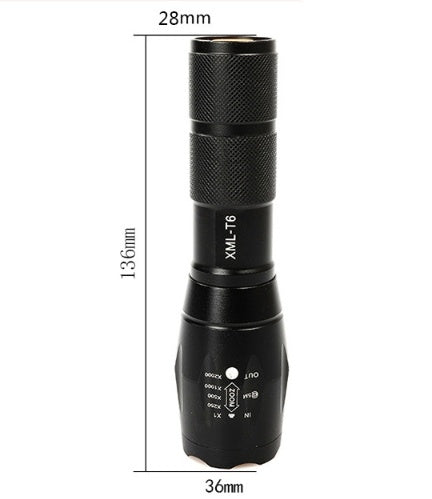 Compact LED Zoom Torch - Versatile Portable Flashlight