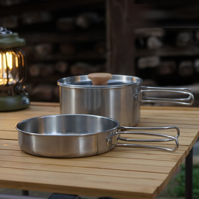 Stainless Steel Folding Handle Pot