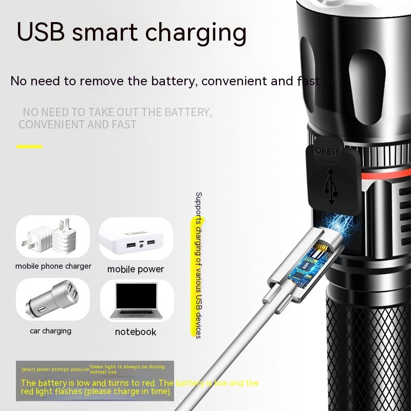 T6 Telescopic Multifunctional Flashlight - 10W Power