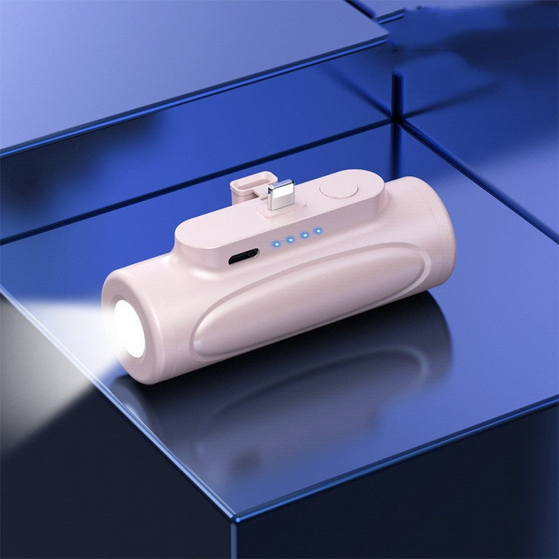 Portable 5000mAh Power Bank with LED Flashlight