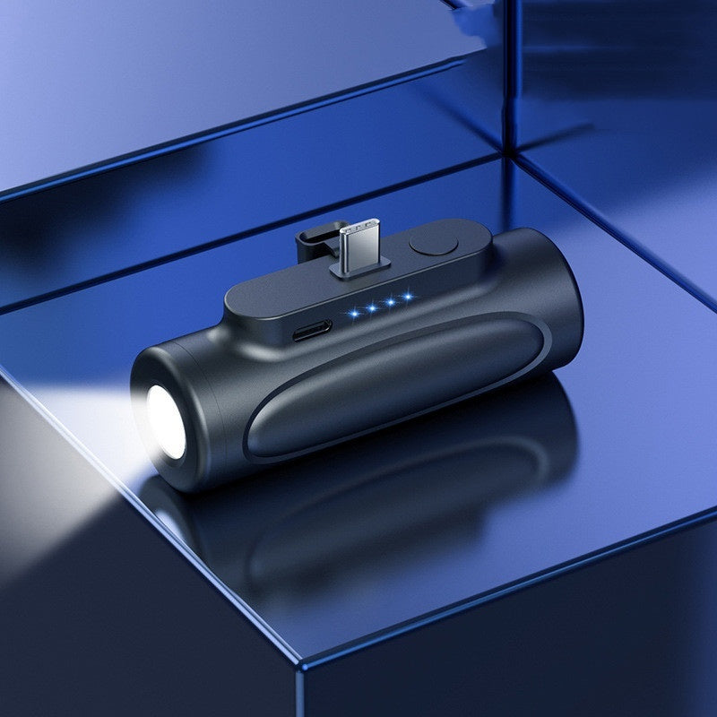 Portable 5000mAh Power Bank with LED Flashlight