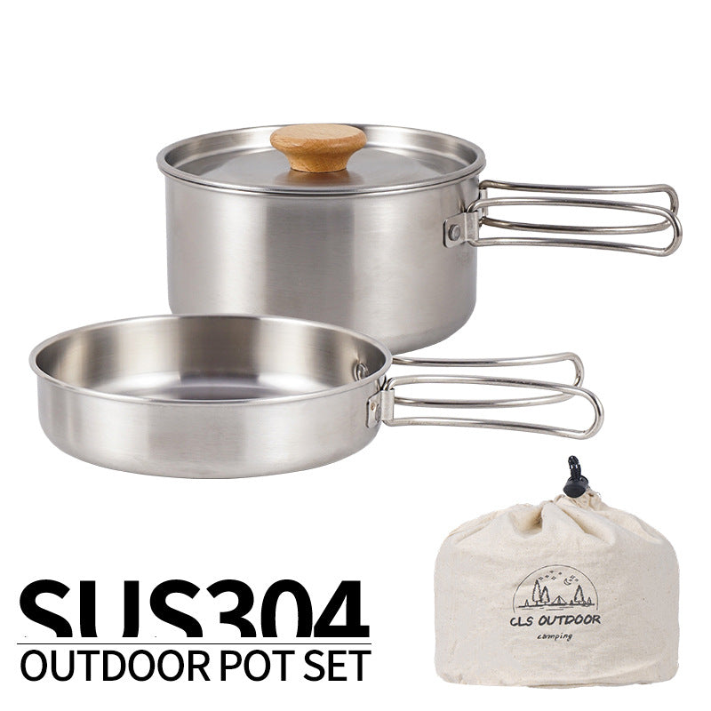 Stainless Steel Folding Handle Pot