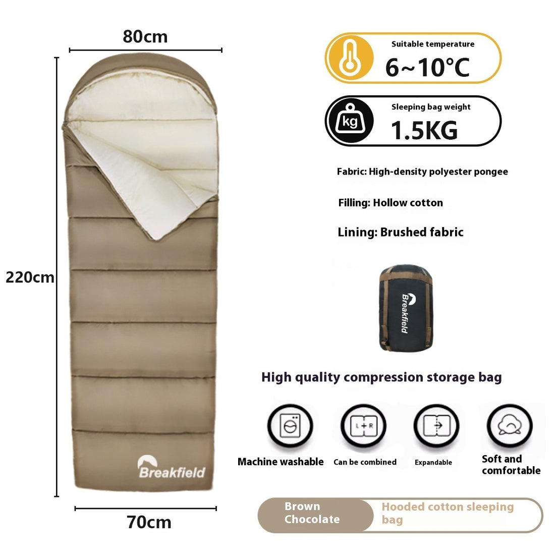 Waterproof Cotton Sleeping Bag With Options