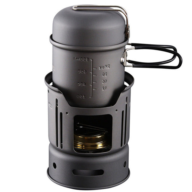 Compact Stainless Steel Camping Cookware Set for Outdoor Adventures