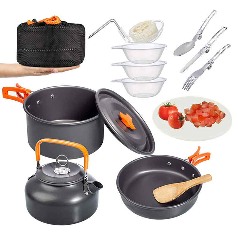 Portable Complete Cookware Set for Easy Storage and Travel