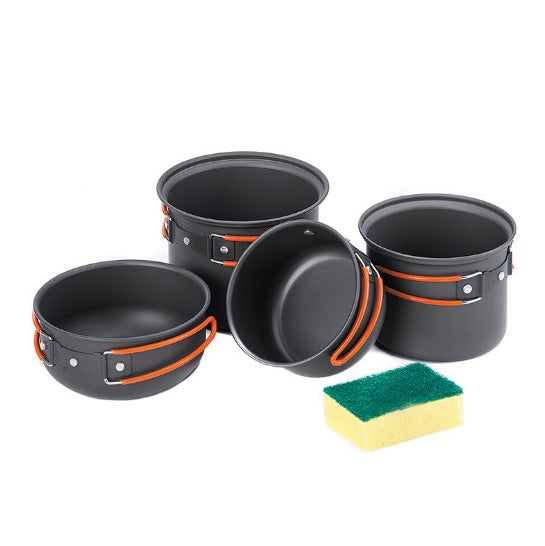 Portable Four-in-One Aluminum Cookware Set for Camping
