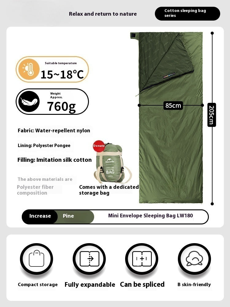 Lightweight Summer Envelope Sleeping Bag