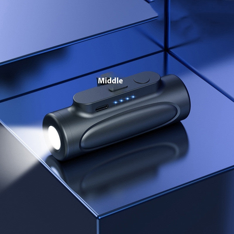 Portable 5000mAh Power Bank with LED Flashlight