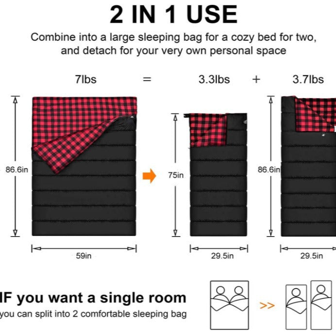 Flannel Camping Sleeping Bag
