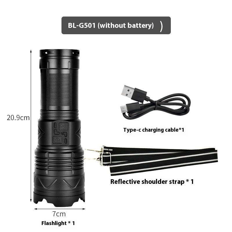 Multifunctional Zoom Strong Light Flashlight