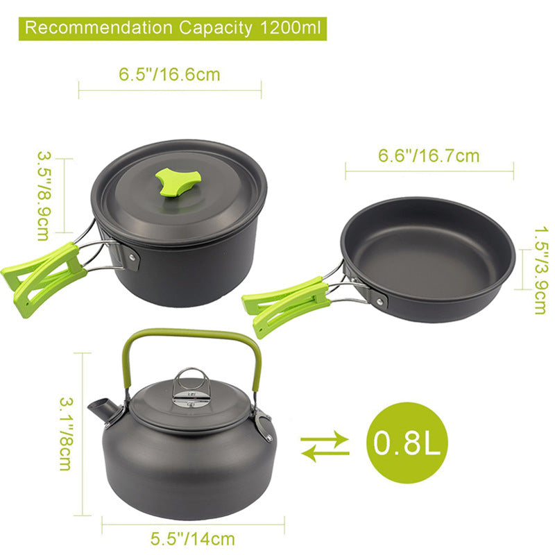 Portable Complete Cookware Set for Easy Storage and Travel