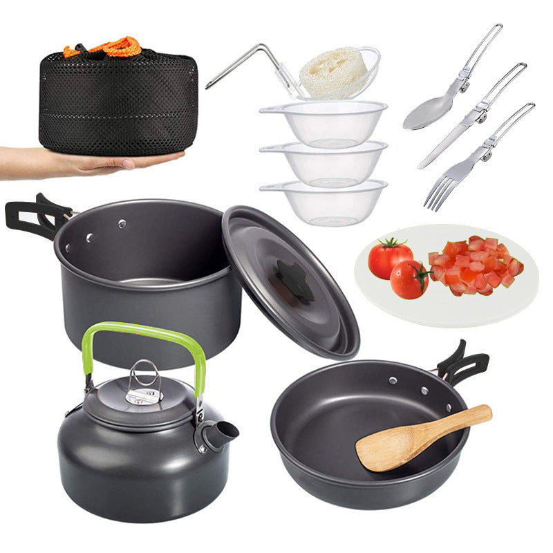 Portable Complete Cookware Set for Easy Storage and Travel