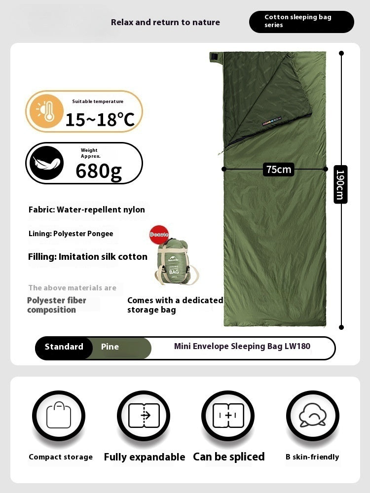 Lightweight Summer Envelope Sleeping Bag