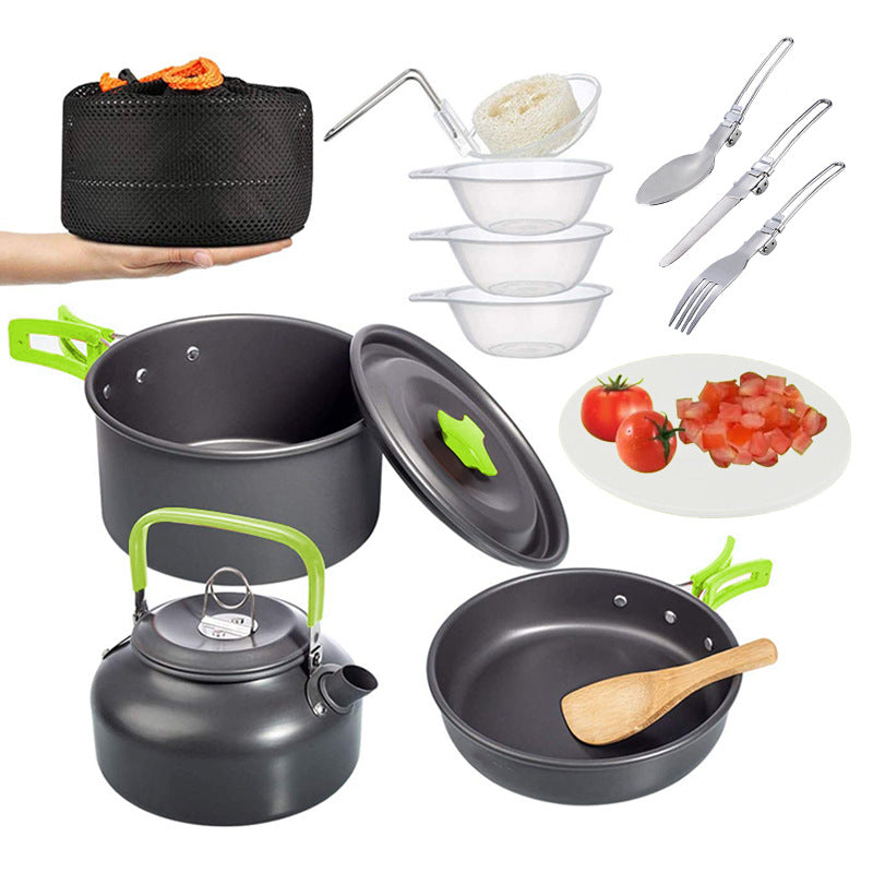 Portable Complete Cookware Set for Easy Storage and Travel