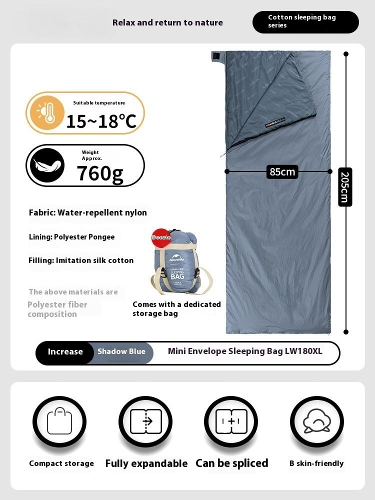 Lightweight Summer Envelope Sleeping Bag