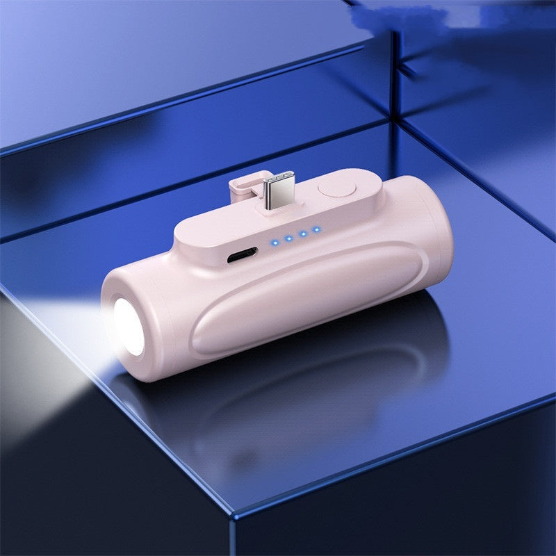 Portable 5000mAh Power Bank with LED Flashlight
