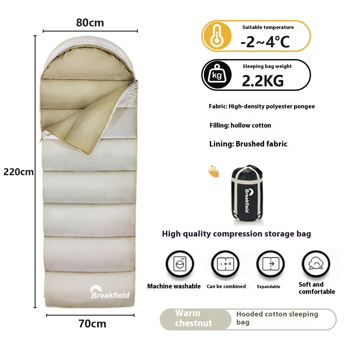 Waterproof Cotton Sleeping Bag With Options