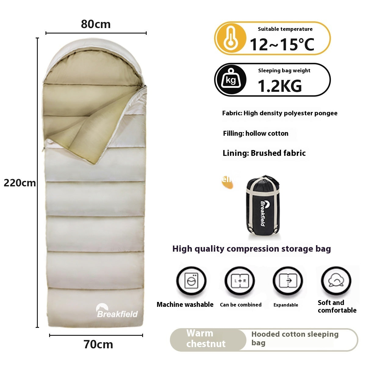 Waterproof Cotton Sleeping Bag With Options