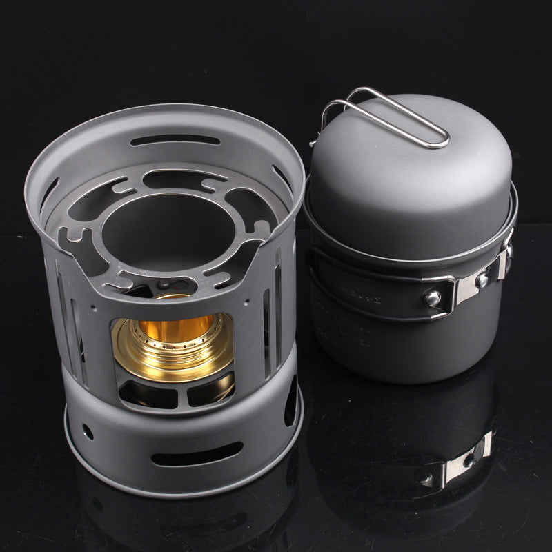 Compact Stainless Steel Camping Cookware Set for Outdoor Adventures