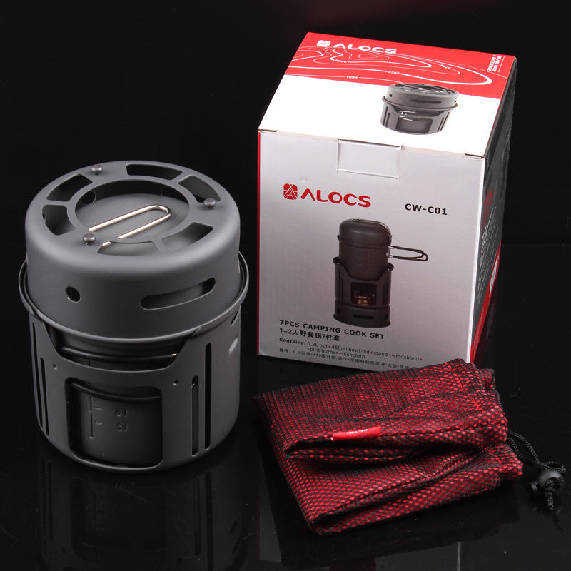Compact Stainless Steel Camping Cookware Set for Outdoor Adventures